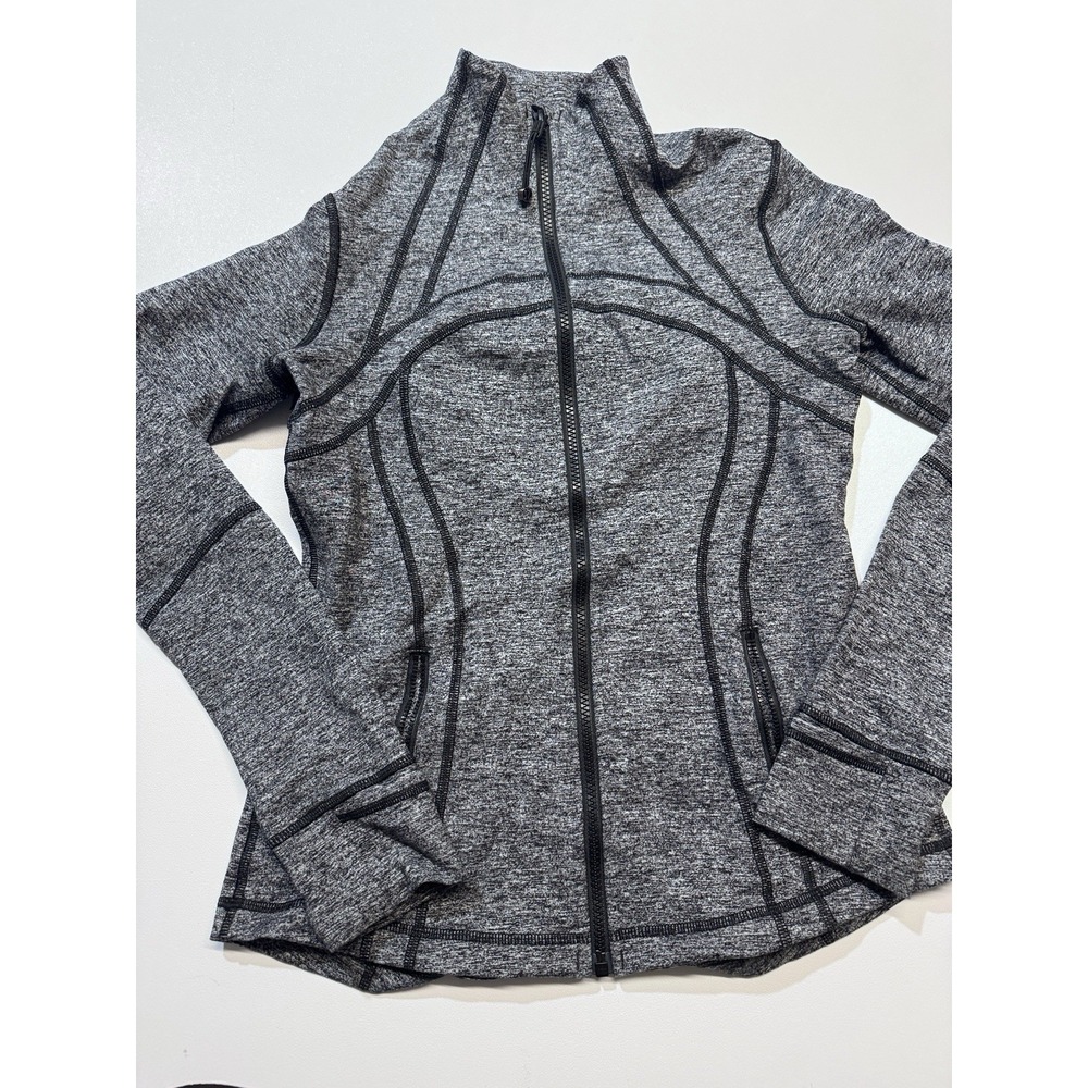 Lululemon Define Jacket Womens 8 Black Gray Heathered Full Zip Yoga Track
